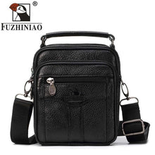 Load image into Gallery viewer, FUZHINIAO Genuine Cow Leather Messenger Bag Men Handbag Chest Crossbody Shoulder Bag Tas Business Small Male Bolsas Sac Brown